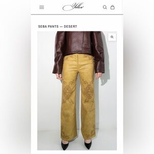 Yellow The Label Seba Embroidered Tan Pants